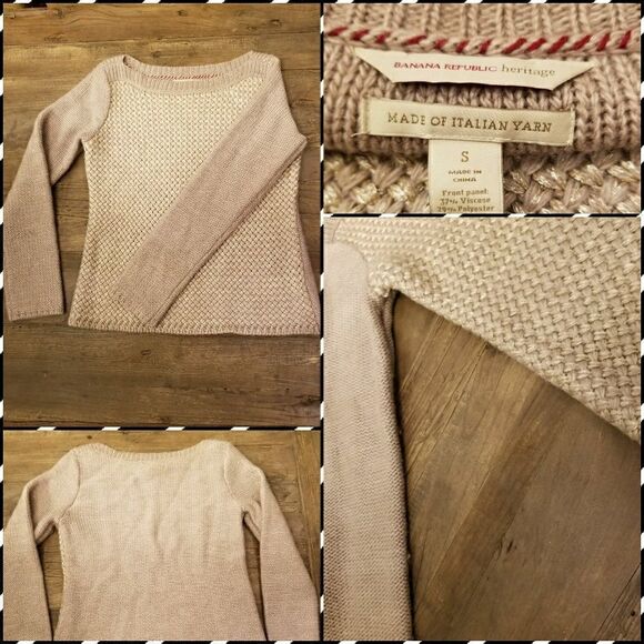 Banana Republic Heritage collection cream with metalic thread - Picture 1 of 3